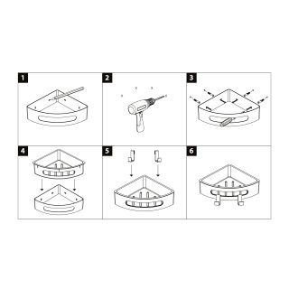 Полка для душа угловая Lemark Shelf line 9776048 графит